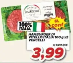 MA Supermercati Hamburger di vitello Italia Vercelli offerta