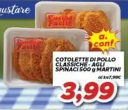 MA Supermercati Cotolette di pollo classiche agli spinaci offerta