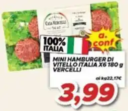 MA Supermercati Mini hamburger di vitello Italia Vercelli offerta