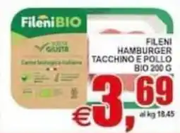 Pewex Fileni BIO hamburger tacchino e pollo offerta