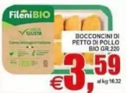 Pewex FileniBIO Bocconcini di petto di pollo bio offerta