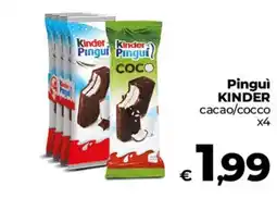 Ipercoop Radenza Pinguì Kinder cacao/cocco offerta