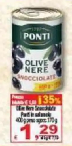 CTS Supermercati Olive Nere Snocciolate Ponti offerta