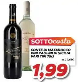 MA Supermercati Conte di Matarocco Vini Paolini di Sicilia offerta