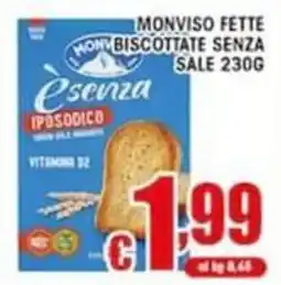 Sacoph Monviso biscottate senza sale offerta