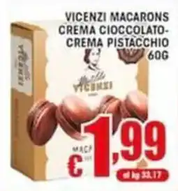 Sacoph Macarons crema cioccolato-crema pistacchio Vicenzi offerta