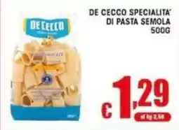 Sacoph De Cecco Specialità di pasta semola offerta