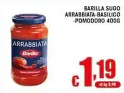 Sacoph Barilla sugo arrabbiata-basilico offerta