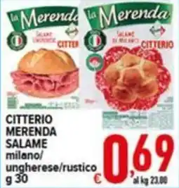 Iper Triscount Citterio merenda salame milano/ ungherese/rustico offerta