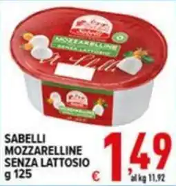 Iper Triscount Sabelli Mozzarelline senza lattosio offerta
