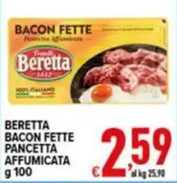 Iper Triscount Beretta bacon fette pancetta affumicata offerta