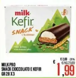 Supermercati EffePiù Milk Pro Snack Cioccolato e Kefir offerta