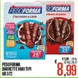 Supermercati EffePiù Pesoforma barrette vari tipi offerta