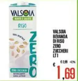 Supermercati EffePiù Valsola bevanda di riso zero zuccheri offerta