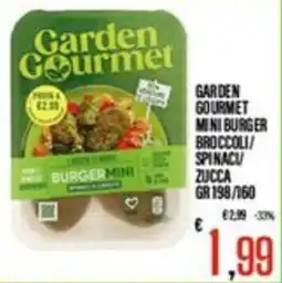 Supermercati EffePiù Garden Gourmet mini burger broccoli/spinaci/zucca offerta