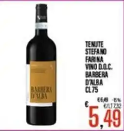 Supermercati EffePiù Tenute Stefano Farina Vino D.O.C. Barbera d'Alba offerta