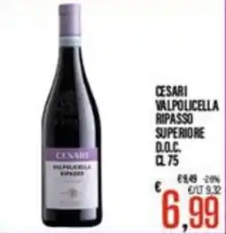 Supermercati EffePiù Cesari Valpolicella Ripasso Superiore D.O.C. offerta
