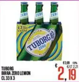 Supermercati EffePiù Tuborg birra zero lemon offerta