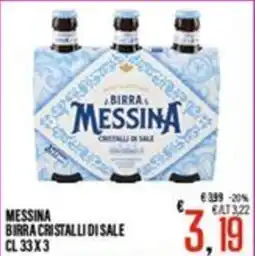 Supermercati EffePiù Messina birra cristalli di sale offerta