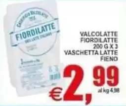 Pewex Valcolatte Fiordilatte vaschetta latte fieno offerta