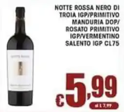 Sacoph Notte Rossa Nero di Troia IGP/Primitivo Manduria DOP Rosato Primitivo IGP/Vermentino Salento IGP offerta