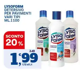 Ok Sigma Lysoform detersivo per pavimenti offerta
