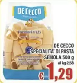 Top Supermercati De Cecco Specialità di pasta semola offerta