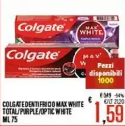 Supermercati EffePiù Colgate dentifricio max white offerta