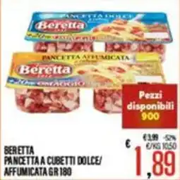 Supermercati EffePiù Beretta Pancetta a cubetti dolce/affumicata offerta