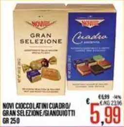 Supermercati EffePiù Novi cioccolatini cuadro/gran selezione/gianduiotti offerta