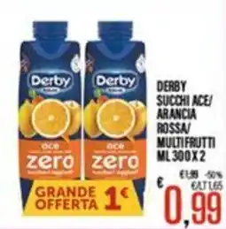 Supermercati EffePiù Derby succhi ace/arancia rossa/multifrutti offerta