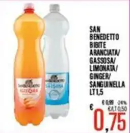Supermercati EffePiù San Benedetto bibite aranciata/gassosa/limonata/ginger/sanguinella offerta