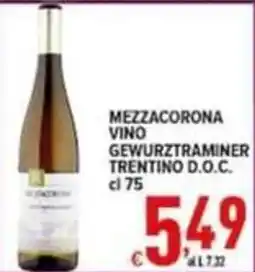 Iper Triscount Mezzacorona vino gewurztraminer trentino d.o.c. offerta