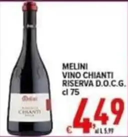 Iper Triscount Melini vino chianti riserva d.o.c.g. offerta