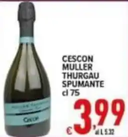 Iper Triscount Cescon Muller Thurgau Spumante offerta