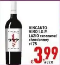 Iper Triscount Vincanto vino I.G.P. lazio cesanese/ chardonnay offerta