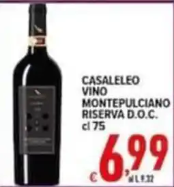 Iper Triscount Casaleleo vino montepulciano riserva d.o.c. offerta