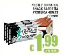Sacoph Nestlé Lindahls snack barretta proteica cocco offerta