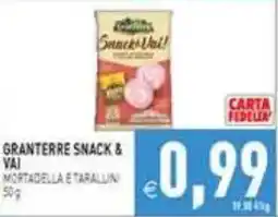 Pim Supermercati Granterre snack & vai mortadella e tarallini offerta