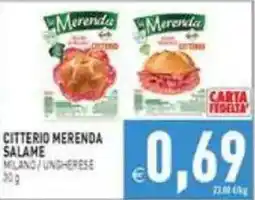 Pim Supermercati Citterio merenda salame offerta