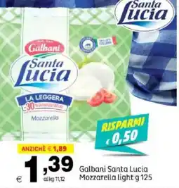 Elite Galbani Santa Lucia Mozzarella light offerta