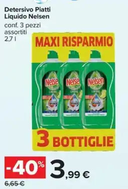 Carrefour Iper Detersivo Piatti Liquido Nelsen offerta