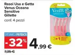 Carrefour Iper Rasoi Usa e Getta Venus Oceana Sensitive Gillette offerta