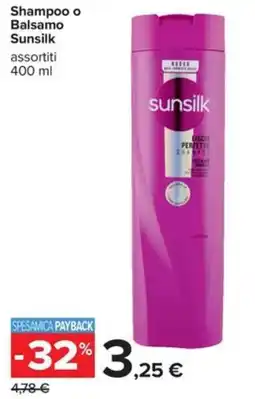 Carrefour Iper Shampoo o Balsamo Sunsilk offerta