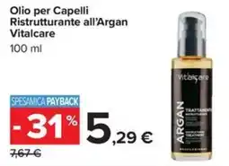 Carrefour Iper Olio per Capelli Ristrutturante all'Argan Vitalcare offerta