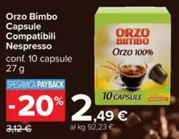 Carrefour Iper Orzo Bimbo Capsule Compatibili Nespresso offerta