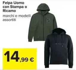 Carrefour Iper Felpa Uomo con Stampa o Ricamo offerta