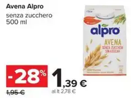 Carrefour Iper Avena Alpro senza zucchero offerta