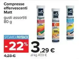 Carrefour Iper Comprese effervescenti Matt offerta