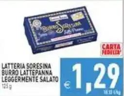 Pim Supermercati Latteria Sorensina burro lattepanna leggermente salato offerta